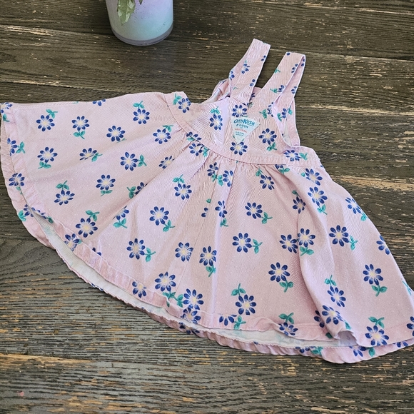 Vintage OshKosh B'Gosh Girls Flower Overall Dress Size 24m Made in USA - Picture 9 of 16